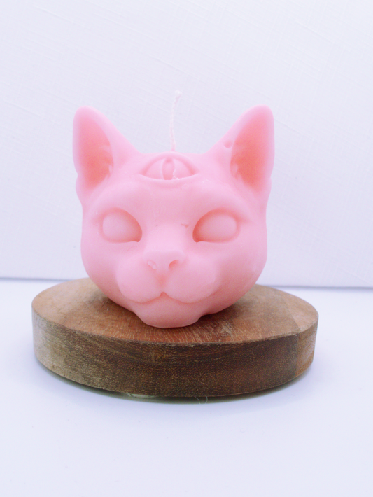 3 Eyed Cat Mystery Crystal Candles - Hot Pink Vanilla