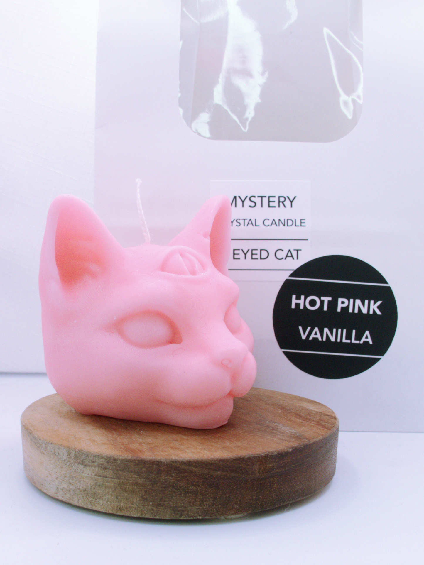 3 Eyed Cat Mystery Crystal Candles - Hot Pink Vanilla