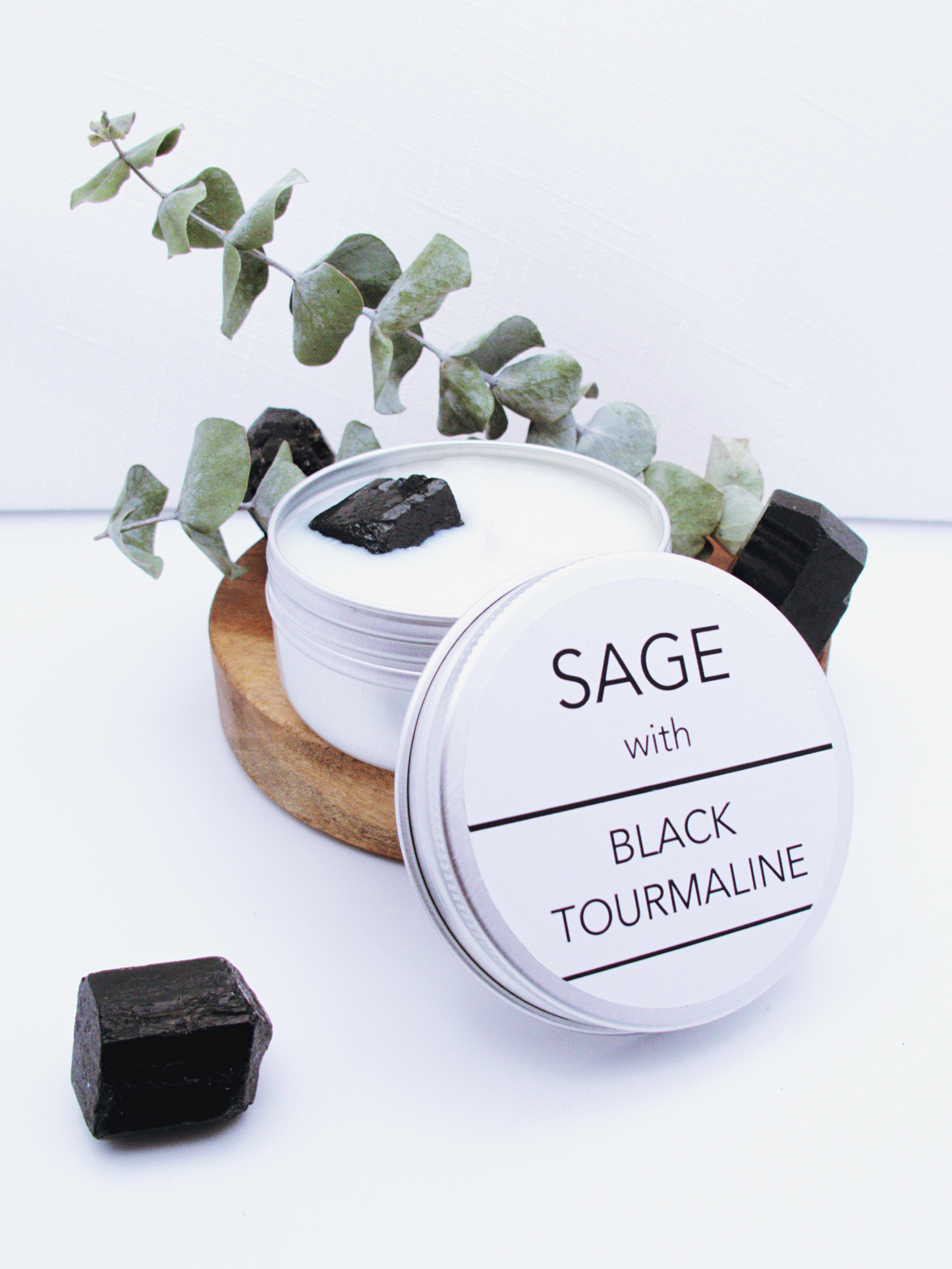 Sage Candle with Black Tourmaline